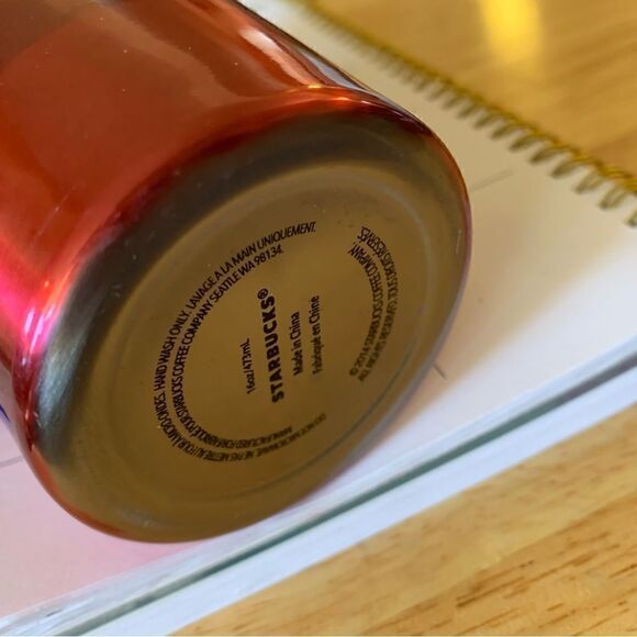 Starbucks Holiday 2014 Stainless Steel Tumblr Water Bottle Ruby Red Pink Stripe - Picture 5 of 5